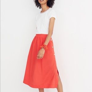 Madewell side button midi skirt